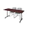 Kobe Rectangle Mobile table, 72" W, 29" H, Laminate Top, Mahogany MKTRCC7224MH44GY - alternate 1
